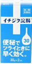 浣腸は、肛門部に、薬液を入れて、腸の壁の面をすべりやすくし、また、腸を刺激し、腸の動きを活発にして、便を出す医薬品のことです。このように、直腸に物理的な刺激を与えて、腸を動かし排便を促します。即効性があり、頑固な便秘にも有効です。慢性の便秘でお困りの方だけではなく、旅行先や、環境等が変化によるストレス性の一時的な便秘の時に、ご使用ください。即効性のため、時間や場所を選ばず使用していただけます。内容量30g使用上の注意○してはいけないこと連用しないでください。（常用すると、効果が減弱し（いわゆる“なれ”が生じ）薬剤にたよりがちになります。）○相談すること1.　次の人は使用前に医師、薬剤師又は登録販売者に相談してください。?　医師の治療を受けている人。?　妊婦又は妊娠していると思われる人。（流早産の危険性があるので使用しないことが望ましい。）?　高齢者?　次の症状がある人。はげしい腹痛、吐き気、嘔吐、痔出血。?　次の診断を受けた人。心臓病2.　2-3回使用しても排便がない場合は使用を中止し、医師、薬剤師又は登録販売者に相談してください。その他の注意次の症状があらわれることがあります。立ちくらみ、肛門部の熱感、腹痛、不快感成分・分量本品1個（30g）中日局グリセリン　15.00g添加物　ベンザルコニウム塩化物含有溶剤　精製水効能又は効果便秘用法及び用量12歳以上1回1個（30g）を直腸内に注入して下さい。それで効果のみられない場合には、さらに同量をもう一度注入して下さい。〔2本目を使用の際は、1時間あけた方が効果的です。〕[用法・要領に関連する注意]?　用法・用量を厳守してください。?　本剤使用後は、便意が強まるまで、しばらくがまんしてください。（使用後すぐに排便を試みると薬剤のみ排出され、効果がみられないことがあります。）?　12歳未満の小児には使用させないでください。?　無理に挿入すると、直腸粘膜を傷つけるおそれがあるので注意してください。?　冬季は容器を温湯（40℃くらい）に入れ、体温近くまで温めると快適に使用できます。?　浣腸のみに使用してください。（内服しないでください。）製造・販売元イチジク製薬株式会社保管及び取扱上の注意?　直射日光の当たらない涼しい場所に保管してください。?　小児の手の届かない所に保管してください。?　他の容器に入れ替えないでください。（誤用の原因になったり品質が変わる。）?　使用期限を過ぎた製品は使用しないでください。問い合わせ先イチジク製薬　お客様相談室03-3829-8214受付時間　9：00-17：00（土、日、祝日を除く）区分医薬品原産国日本広告文責中部薬品株式会社0120-937-190