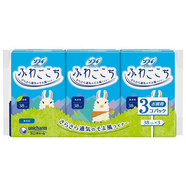 ソフィ ふわごこち 無香料 羽なし 114枚［生理用品　シート］