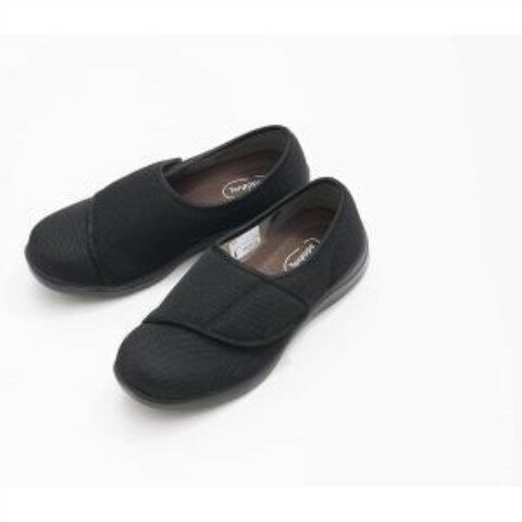 徳武産業　かるっふわっウォーク（ラメ）　LL　ブラック[スリッパ　履物］