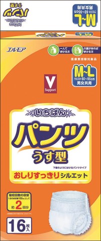 ●【在庫限り】Vサポート　いちばん　パンツうす型　M〜L16枚介護　おむつ　大人　パンツ］