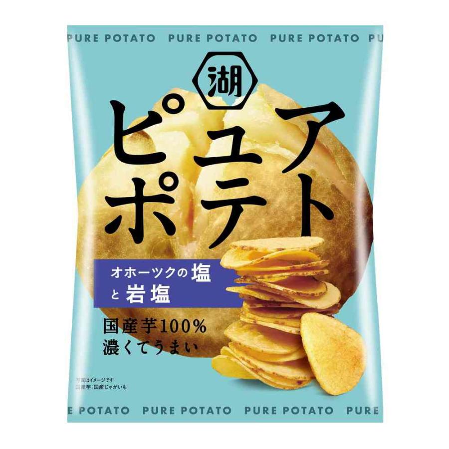 湖池屋 ピュアポテトオホーツクの塩と岩塩 55g×12個セット［スナック　ポテチ］のサムネイル