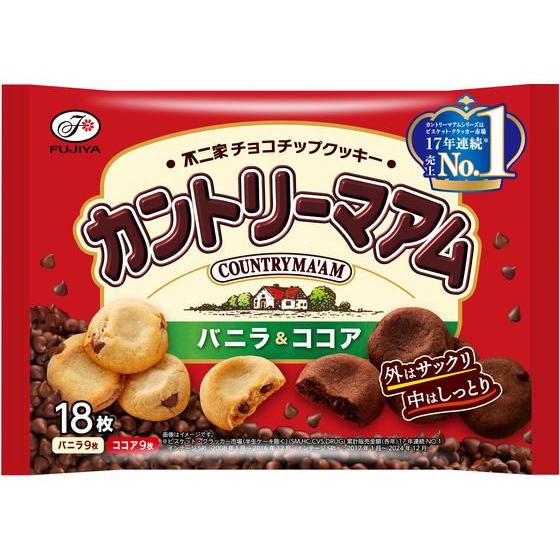 不二家 カントリーマアム バニラ&ココア18枚×18個セット［クッキー　チョコ］
