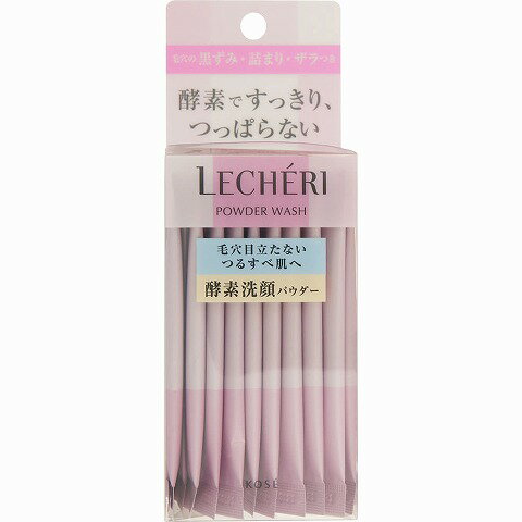 ルシェリ　洗顔パウダー　0．4g＊32包○リニューアル等により、パッケージ画像は予告なく変更されることがあります。お届けの商品と異なる場合がございますのでご了承ください。○毛穴の黒ずみ、詰まり、ザラつき、酵素ですっきり、つっぱらない。毛穴目立たない　つるすべ肌へ。毛穴の黒ずみ、ザラつき、くすみ　＊　1まですっきり落とす酵素洗顔パウダー。心まで満たされるようなフレッシュフローラルの香り。角質＆皮脂クリア処方。肌に残る古い角質や余分な皮脂を取りのぞき、毛穴の目立たない肌にととのえます。　＜うるおいコラーゲンケア成分＞　　＊　コラーゲン　＊　ヒドロキシプロリン　（アミノ酸）　　＊　オリーブ果実オイル　配合。　＜洗浄成分＞　　＊　タンパク質分解酵素。　＊　皮脂クリア成分　配合。独自の浸透　＊　2技術で、美肌を育む確かな手応え。肌に、心に、自信が満ち、つややかな輝きで、印象を変える。先進の高保湿エイジングケア　＊　3　＊　1　古い角質　＊　2　角層まで　＊　3　年齢に応じたお手入れ使い方手のひらに1袋分をとり、少量の水かぬるま湯でよく泡立てて洗顔します。そのあと充分にすすぎます。週2、3回を目安にお使いください。　（ザラつきなどが気になるときは、毎日お使いいただけます。その場合は、1日1回が目安です。）　1回で1袋分を使い切ってください。成分コーンスターチ、ラウロイルグルタミン酸Na、オレフィン　（C14−16）　スルホン酸Na、タルク、ミリストイルグルタミン酸Na、コカミドプロピルベタイン、ラウリン酸、アスコルビン酸、オリーブ果実油、グリシルグリシン、トコフェロール、ハチミツ、ヒドロキシプロリン、プロテアーゼ、加水分解コラーゲン、BHT、オレイン酸、カプリル酸、カプリン酸、カラギーナン、クエン酸Na、シリカ、ステアリン酸、デキストリン、パルミチン酸、ミリスチン酸、リン酸3Na、塩化Na、水、水酸化K、フェノキシエタノール、香料使用上の注意吸い込まないようご注意ください。目に入ったときは、すぐに洗い流してください。お肌に異常が生じていないかよく注意して使用してください。傷やはれもの、湿しん等、異常のある部位には使わないでください。お肌に合わないときは、ご使用をおやめください。赤味、はれ、かゆみ、刺激、色抜け　（白斑等）　や黒ずみ等の異常があらわれた場合は使用を中止し、皮ふ科専門医等へご相談ください。使用を続けると症状が悪化することがあります。乳幼児の手の届かないところに保管してください。高温の場所や、日のあたる場所には置かないでください。食べ物ではありません。誤飲等を防ぐため、置き場所にご注意ください。製造元株式会社コーセー問い合わせ先コーセーお客様相談室0120−526−311