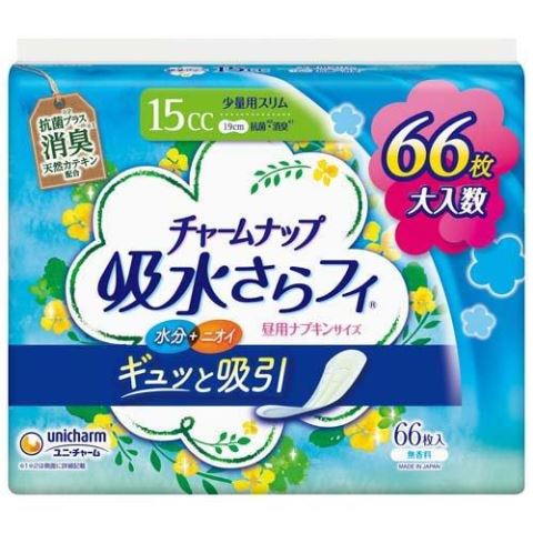 チャームナップ　吸水さらフィ　少量用　15cc　消臭　66枚入[生理用品　軽失禁］