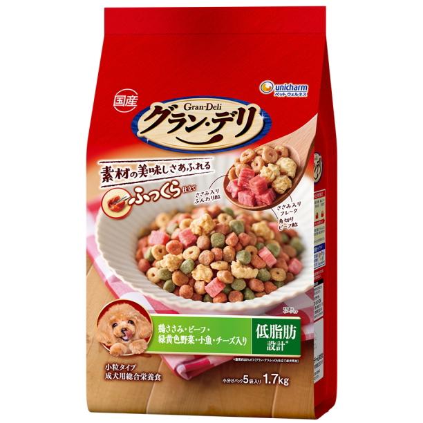 グラン・デリ ソフト 低脂肪 鶏ささみ・ビーフ・緑黄色野菜・小魚入り 1．7kg [グランデリ ドッグフード ドライ]