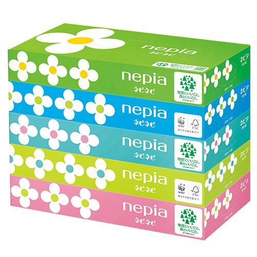 ネピア ネピネピ　ティシュ ボックス 300枚(150組)×5個パック［ティッシュ］