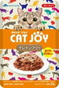 CAT　JOYパウチグレインフリー鮪・笹身35g○リニューアル等により、パッケージ画像は予告なく変更されることがあります。お届けの商品と異なる場合がございますのでご了承ください○●まぐろ、かつおの血合肉をゼリーで包んだ猫用ウェットフードです。●まぐろ、かつおの旨みと栄養がたっぷりのフードにささみをトッピングしました。●グレインフリー（穀物不使用）、着色料不使用、発色剤不使用です。原材料魚介類（かつお、まぐろ、フィッシュエキス）、ささみ、増粘多糖類問い合わせ先株式会社サンメイトTEL：03−3523−1371