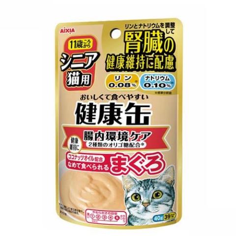 シニア猫用 健康缶パウチ腸内環境ケア40g[キャットフード 