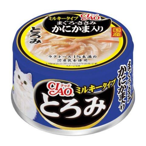 いなば チャオ とろみ ミルキータイプ まぐろ ささみ かにかま入り 80g ×6個セット いなば チャオ キャットフード ウエット