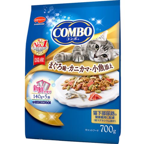 COMBO コンボ まぐろ味・カニカマ・小魚添え 700g[