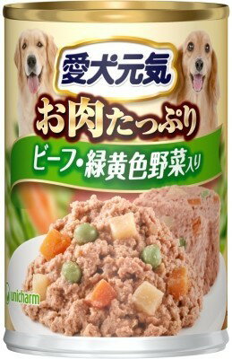 愛犬元気 缶ビーフ 緑黄色野菜入り 375g 愛ドッグフード元気 ドッグフード ウエット 缶詰