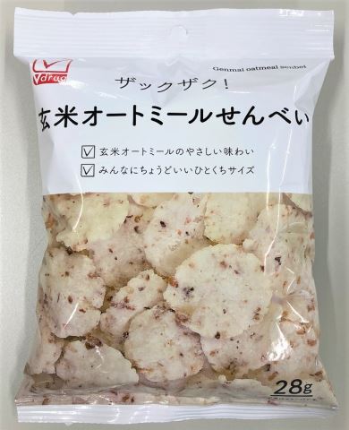 Vチェック　玄米オートミールせんべい28g×12個セット［せんべい　お菓子］