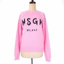 【中古】未使用品 エムエスジーエム MSGM ロゴプリント クルーネックスウェット トレーナー 長袖 XS ピンク 2642MDM189 国内正規 レディース ...
