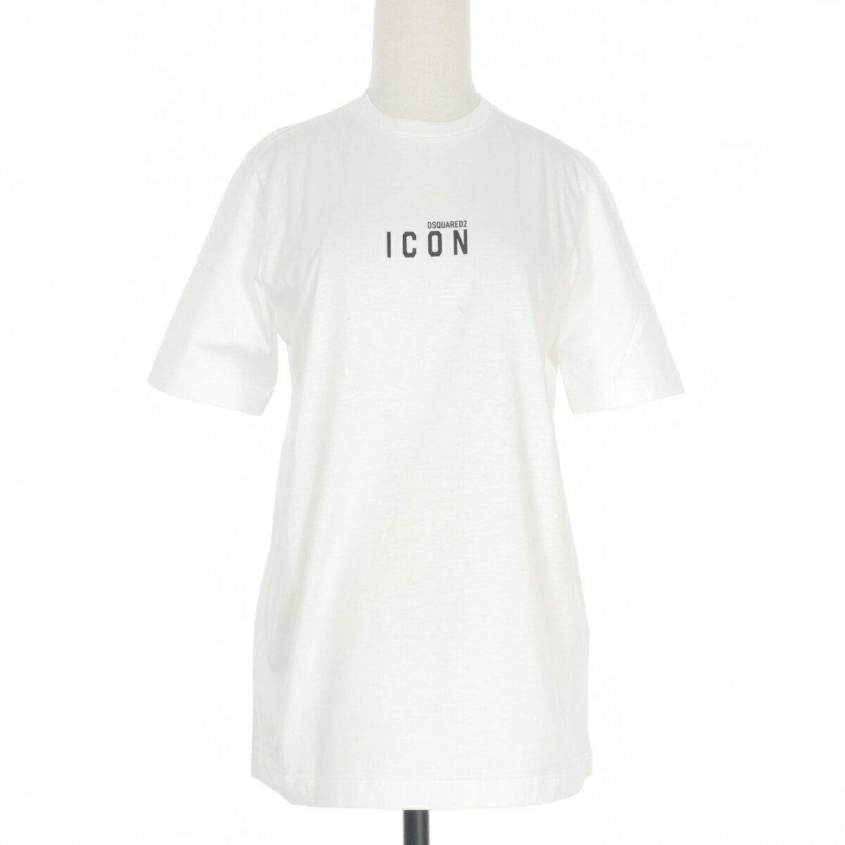 【中古】未使用品 ディースクエアード DSQUARED2 22SS Icon Mini Logo T-Shirt アイコン ロゴプリント Tシャツ カットソー 半袖 S ホワイト 白 S80GC0009 国内正規 レディース 【ベクトル 古着】 240118