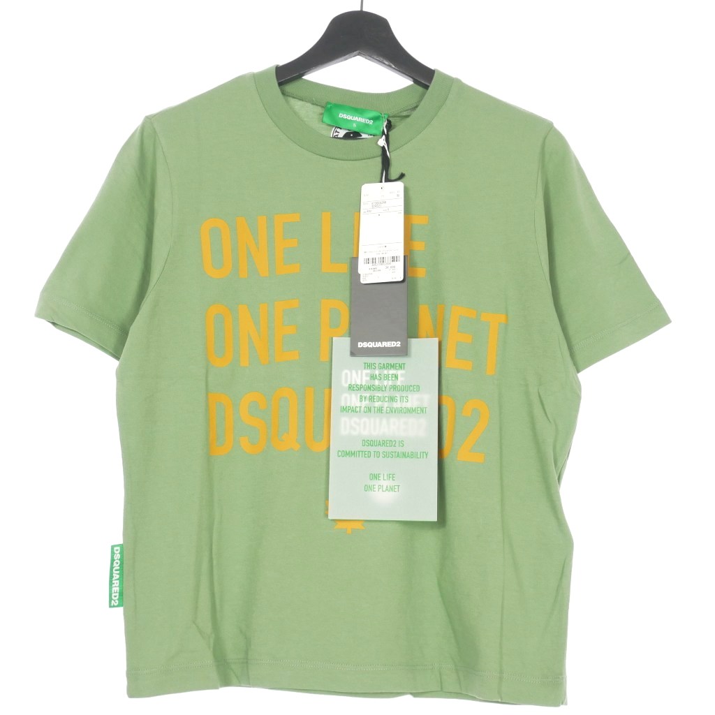 【中古】未使用品 ディースクエアード DSQUARED2 22SS One Life Ranny Tee プリントTシャツ カットソー 半袖 コットン S グリーン 緑 S73GC0266 国内正規 レディース 【ベクトル 古着】 240119