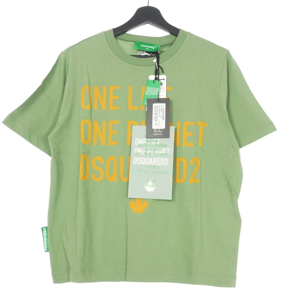 【中古】未使用品 ディースクエアード DSQUARED2 22SS One Life Ranny Tee プリントTシャツ カットソー 半袖 コットン M グリーン 緑 S73GC0266 国内正規 レディース 【ベクトル 古着】 240119