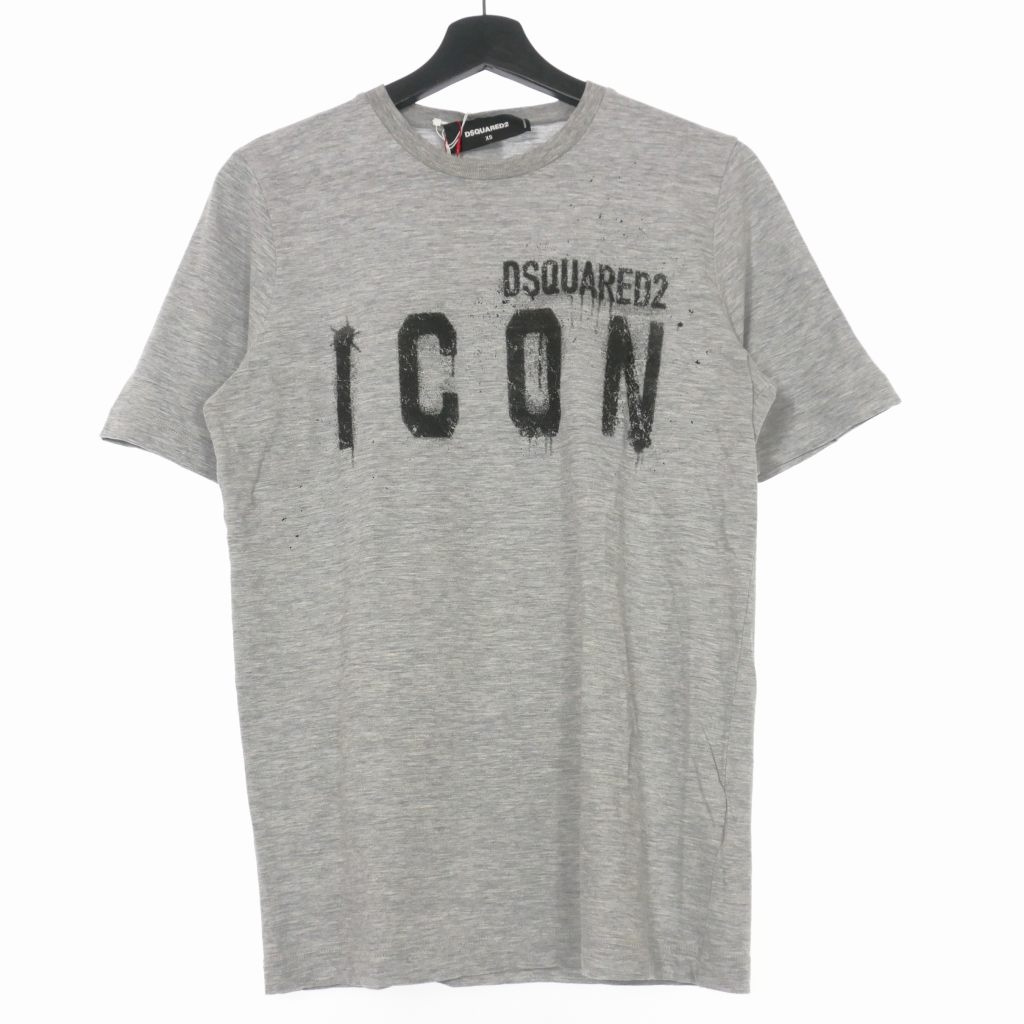 【中古】ディースクエアード DSQUARED2 22SS ICONスプレープリントTシャツ カットソー 半袖 XS グレー 灰 XS S80GU0035 国内正規 レディース 【ベクトル 古着】 240120