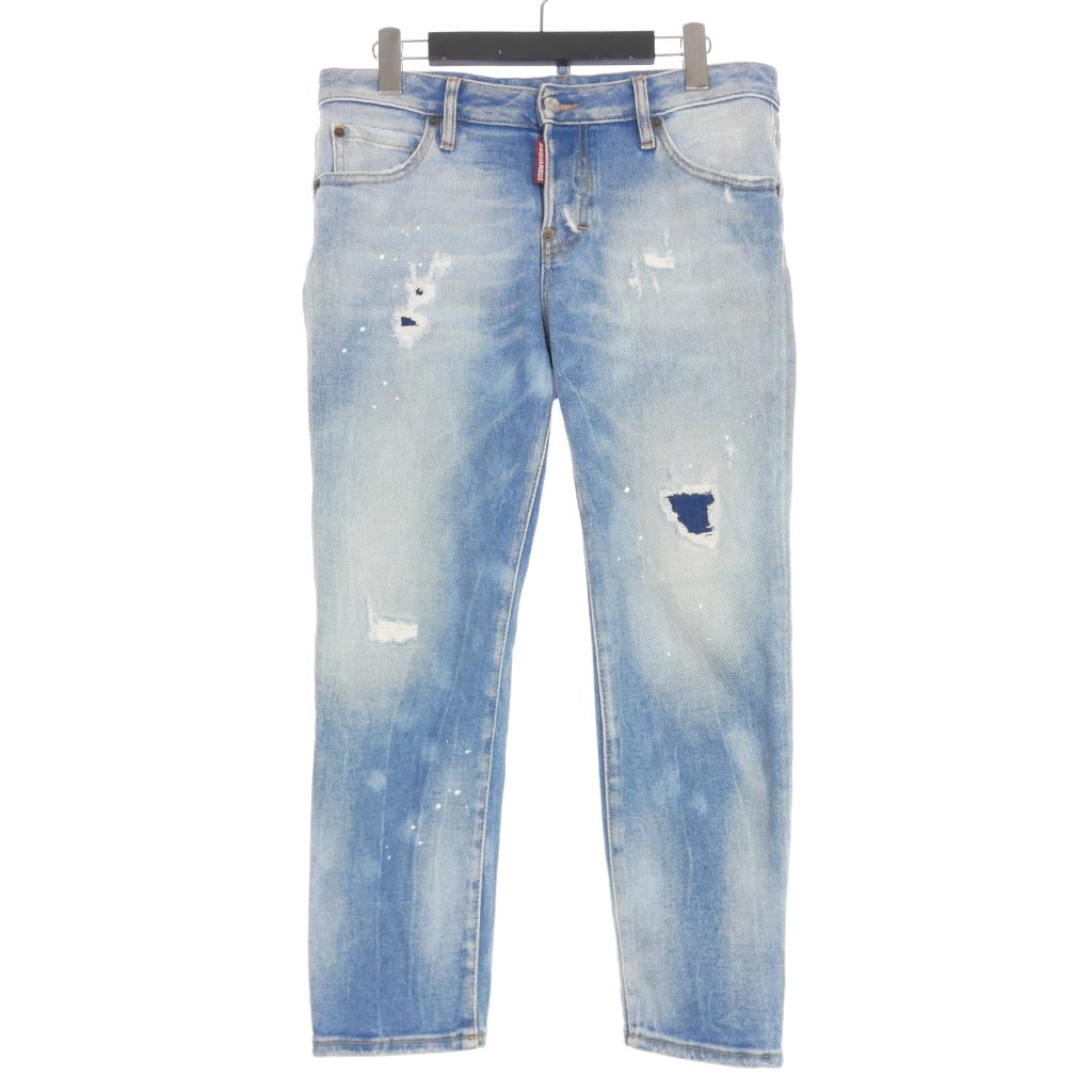 【中古】ディースクエアード DSQUARED2 20SS Jeans Cool Girl Regular Fit ダメージ加工 デニムパンツ ジーンズ 38 インディゴ S75LB0283 国内正規 レディース 【ベクトル 古着】 240412