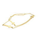 【中古】未使用品 ディースクエアード DSQUARED2 Jesus Bracelets 2連クロスチェーン ブレスレット アクセサリー M ゴールド 金 S82AR0002 国内正規 メンズ 【ベクトル 古着】 250718