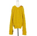 【中古】マルニ MARNI 22AW コントラストステッチ ケーブルニット セーター 長袖 46 イエロー CVMG0083Q0 国内正規 メンズ 【ベクトル ...
