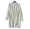【中古】ヤンヤンヴァンエシュ JAN JAN VAN ESSCHE SHIRT#91 Vネック ロングシャツ 長袖 XS ブラック/ホワイト 黒 白 メンズ 【ベクトル 古着】 241008(4)
