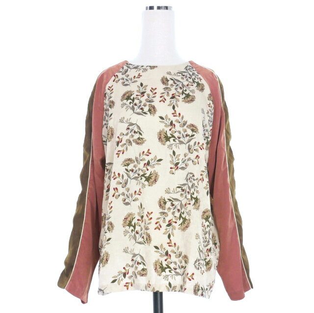 【中古】アメリヴィンテージ Ameri VINTAGE フラワープリント プルオーバーシャツ ブラウス 長袖 ベージュ/マルチカラー レディース 【ベクトル 古着】 250120