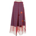 【中古】メゾンマルジェラ Maison Margiela 22SS Co-Ed 白タグ チュール レイヤード ワイドパンツ 38 レッド 赤 S31MA0350...