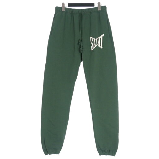 【中古】未使用品 セントマイケル SAINTMICHAEL 24AW SWT PNT / RIBON SAINT ロゴプリント スウェットパンツ M グリーン 緑 SM-YS1-0000-048 メンズ 【ベクトル 古着】 250211