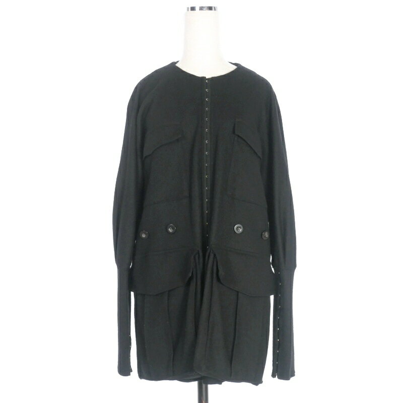 【中古】エボニー EBONY 20AW ノーカラージャケット ブルゾン 長袖 ブラック 黒 E20AW/T-02/01 レディース 【ベクトル 古着】 250322