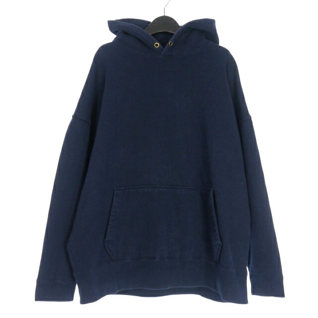 【中古】クローバル Cloveru WIDE SWEAT "AOKI MUJI" HOOD プルオーバーフーディ パーカー L Washed Navy ネイビー 紺 メンズ 【ベクトル 古着】 250310