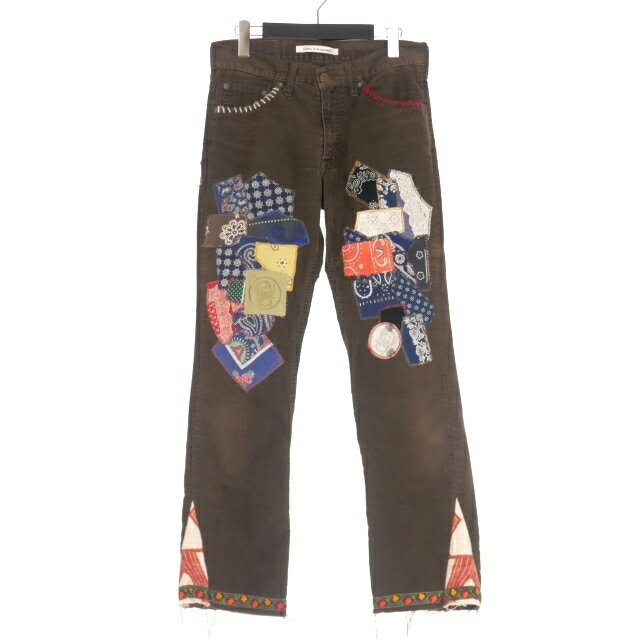 【中古】チルドレンオブザディスコーダンス Children of the discordance パッチワーク コーデュロイパンツ 0 ブラウン 茶 COTDPT-390 メンズ 【ベクトル 古着】 250508