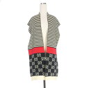 【中古】グッチ GUCCI コンビニットマフラー スカーフ ブラック/ホワイト/レッド 黒 白 赤 メンズ レディース 【ベクトル 古着】 250513(4)