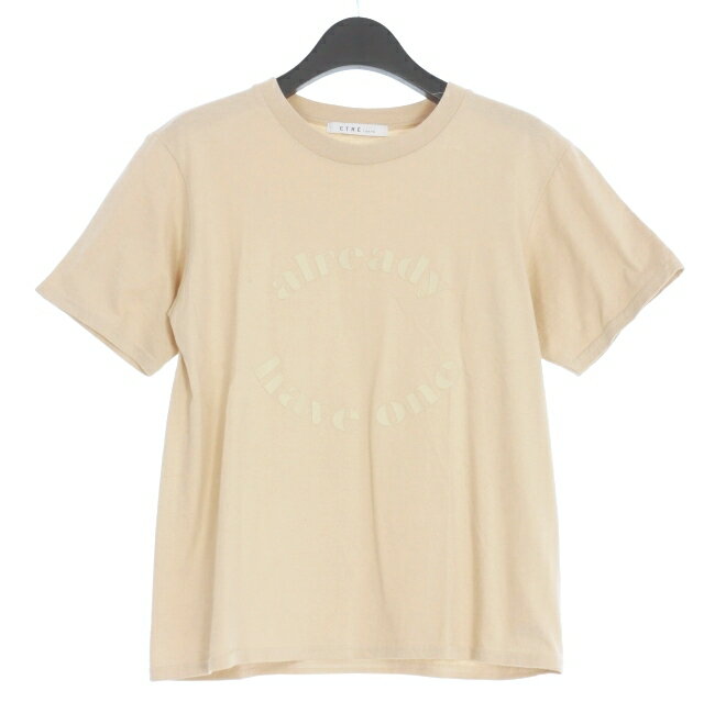 Rakuten - 【中古】エトレトウキョウ ETRE TOKYO サークルロゴTee プリント Tシャツ カットソー 半袖 F ベージュ 1221212066 レディース 【ベクトル 古着】 250722