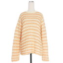 【中古】未使用品 バトナー BATONER LOW GAUGE MIX YARN CREW NECK シルク混ニット セーター 長袖 1 アイボリー/オレンジ BN-22SL-018 レディース 【ベクトル 古着】 250602
