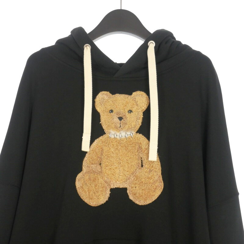 【中古】パームエンジェルス PALM ANGELS 24AW Bear in Mind テディベア プルオーバーフーディ パーカー 長袖 XL ブラック 黒 PMBB167F24FLE001 国内正規 メンズ 【ベクトル 古着】 250624