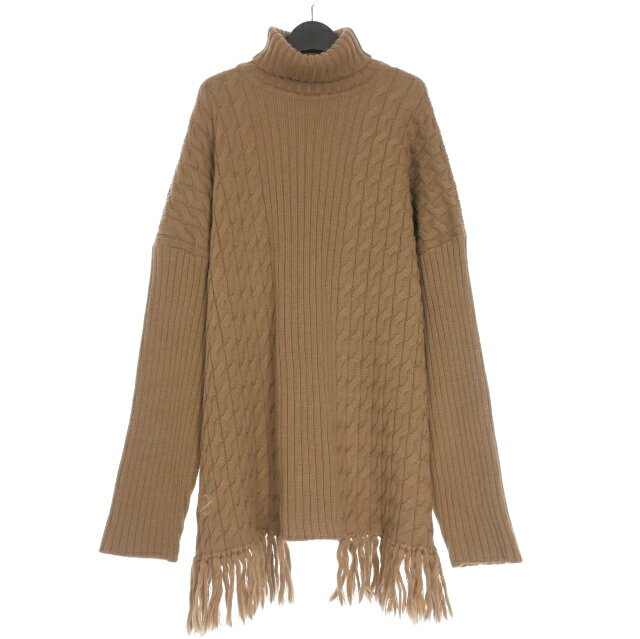 【中古】ヴェトモン VETEMENT ハイネック フリンジ オーバーサイズニット セーター 長袖 XS ベージュ UAH20KN610 メンズ レディース 【ベ...