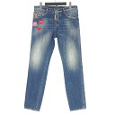 【中古】未使用品 ディースクエアード DSQUARED2 23AW パックマン COOL GIRL Jean 刺繍 デニムパンツ ジーンズ 36 インディゴ S72LB0691 国内正規 レディース 【ベクトル 古着】 250826