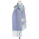【中古】アクネ ストゥディオズ Acne Studios ロゴラベル付きフリンジスカーフ マフラー 小物 ブルー/ライトブルー 青 CA0343 レディース 【ベクトル 古着】 250912