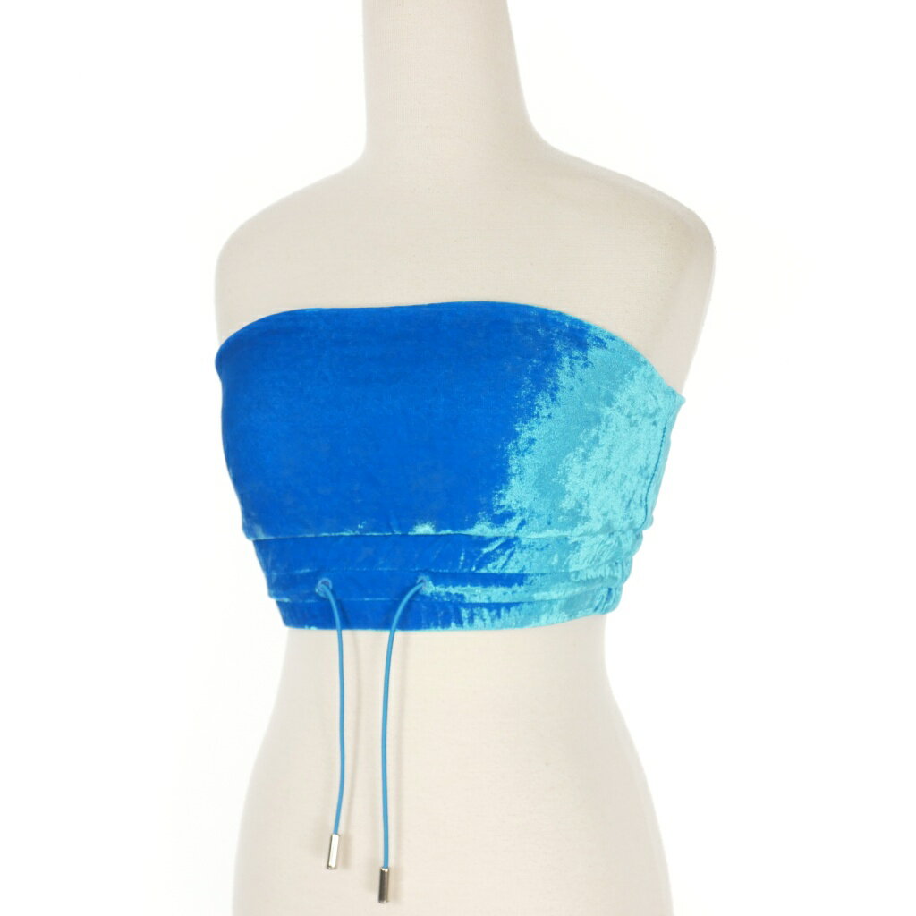 【中古】ディースクエアード DSQUARED2 23AW ベルベット ベアトップ トップス XS ブルー 青 S75NC1041 国内正規 レディース 【ベクトル 古着】 251111