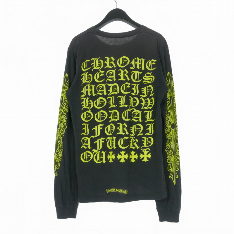 【中古】クロムハーツ CHROME HEARTS Made in Hollywood L/S T-shirt フローラルクロス ロングスリーブTシャツ カットソー 長袖 S ブラック 黒 国内正規 メンズ 【ベクトル 古着】 260301