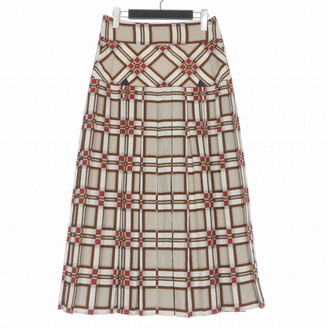 乐天商城 - 【中古】未使用品 ディースクエアード DSQUARED2 22AW 総柄 ロングスカート プリーツ 36 ブラウン系 茶系 S72MA0904 国内正規 レディース 【ベクトル 古着】 260613