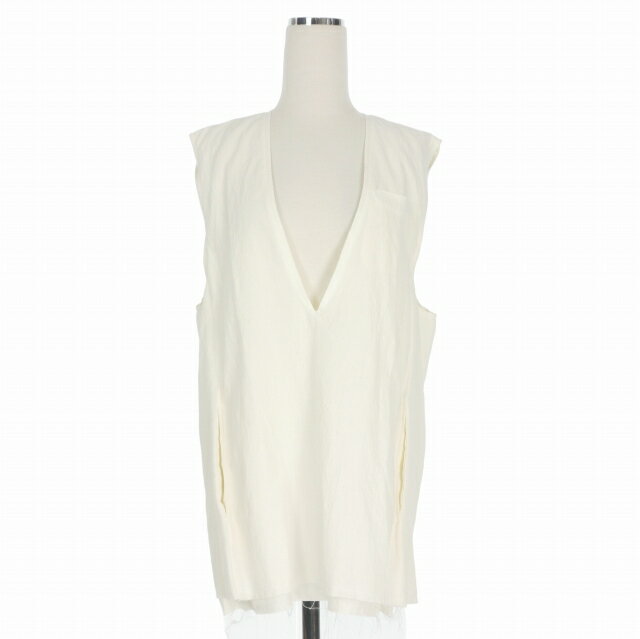 未使用品 アンスクリア INSCRIRE 22SS boil washer sleeveless jacket スリーブレスジャケット ベスト ジレ 36 ホワイト 白 22SS-GILET5 レディース  260618