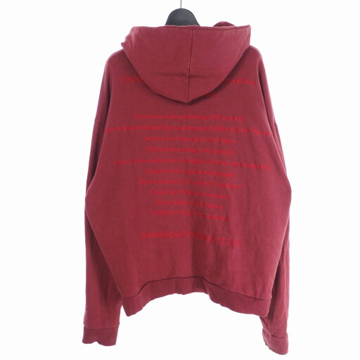 【中古】アンボークン UNEBOUCLE 20AW Limited 50 ロゴ 刺繍 パーカー フーディ F ボルドー メンズ 【ベクトル 古着】 230728