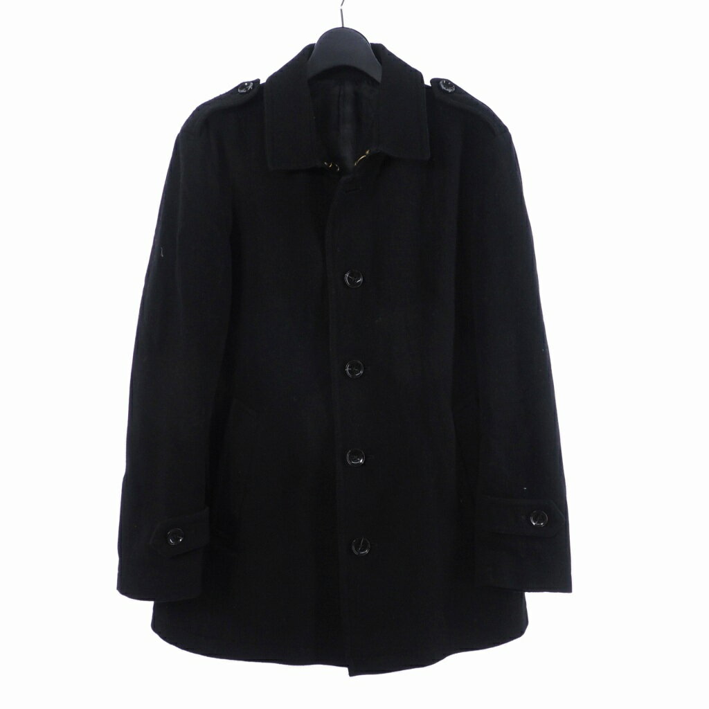 プレッピー PREPPIE ステンカラー コート ロングコート L 黒 ブラック メンズ  231024