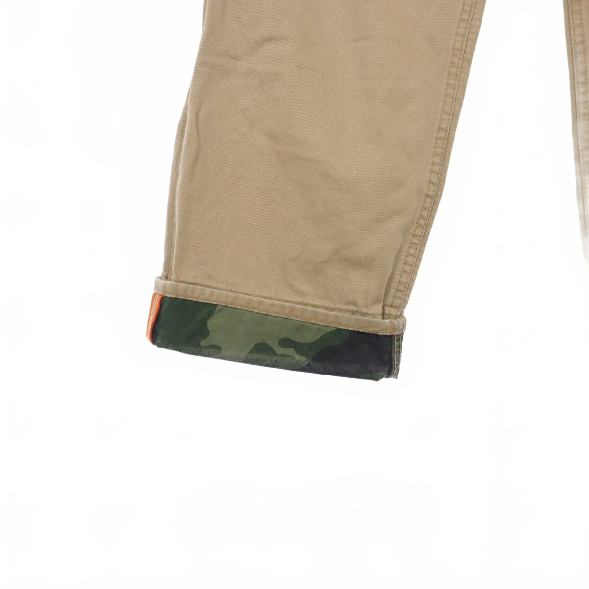 【中古】エフエーティー FAT ロールアップ ワークパンツ チノパンツ SKINNY ベージュ カモフラ 迷彩 メンズ 【ベクトル 古着】 240108