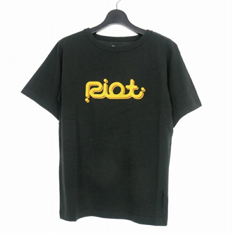 【中古】ライオットファセッタズム RIOT FACETASM 21AW ロゴプリント Tシャツ カットソー 半袖 XL 黒 ブラック RF21FW-TEE-U04 メンズ 【ベクトル 古着】 240107