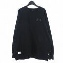 【中古】ダブルタップス WTAPS 21AW CLUB CREW NECK クラブ クルーネック トレーナー スウェット 3 ブラック ワンポイントロゴ 黒 212ATDT-CSM14 メンズ 【ベクトル 古着】 240316