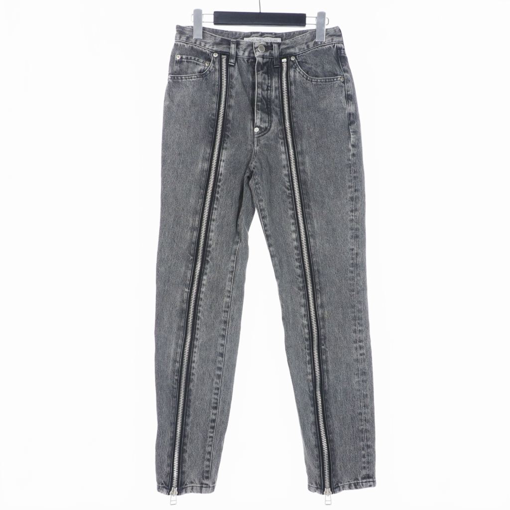 【中古】ジョンローレンスサリバン JOHN LAWRENCE SULLIVAN BLEACHED DENIM ZIPPED PANTS ブリーチド デニム ジップ 44 グレー 2A023-0321 メンズ 【ベクトル 古着】 240516