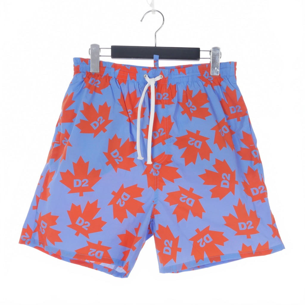【中古】未使用品 ディースクエアード DSQUARED2 水着 ハーフパンツ 46 ブルー オレンジ S82QAD7N56 メンズ 【ベクトル 古着】 240708