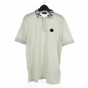 【中古】モンクレール MONCLER 衿ロゴ プリント ポロシャツ 半袖 鹿の子 M グレー I10918A0004 メンズ 【ベクトル 古着】 240716(4)